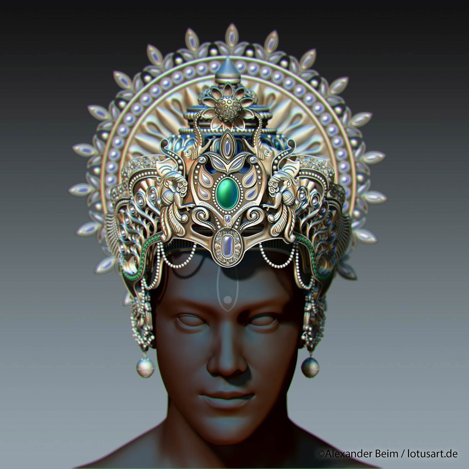 zbrush_sculpt_Krishna_Crown