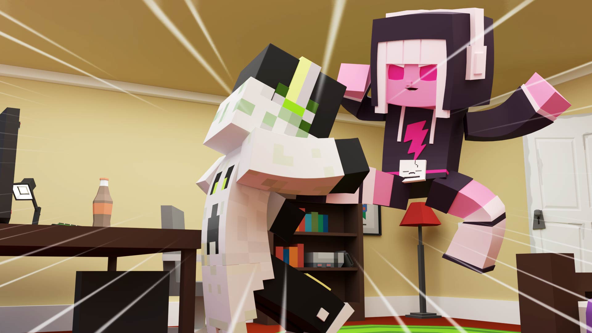 Minecraft_Action_Animation_Zeichentrickfiguren_Max_Karate_Punch_Kick_Room_Toys_Cartoon