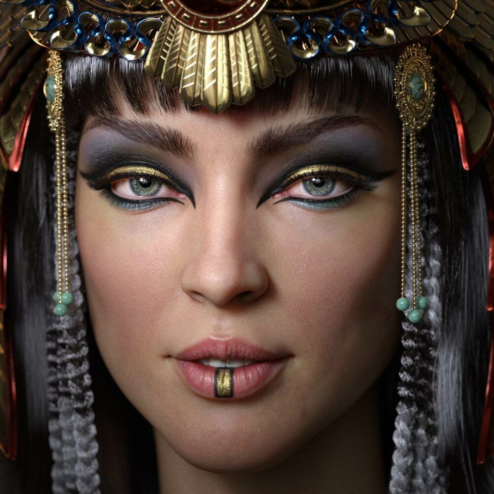 Cleopatra CG Character: Hyper-Realistic Historical Portrait.